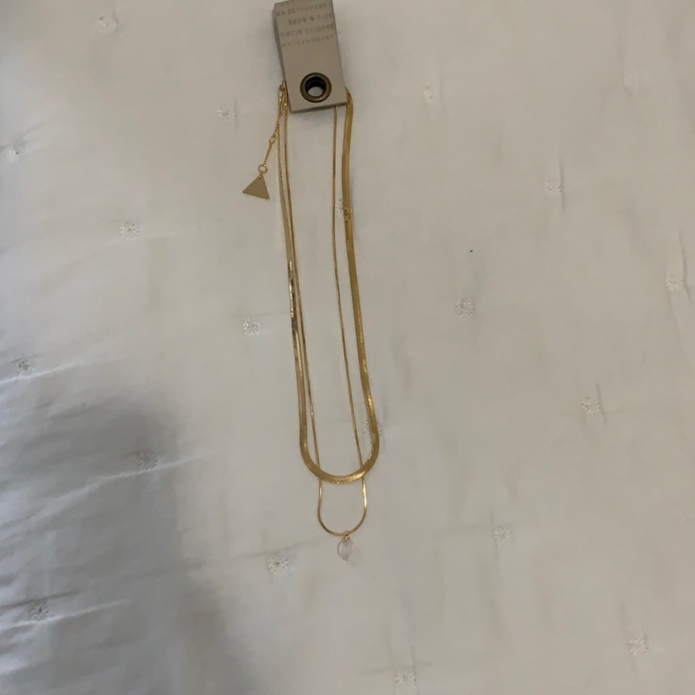 Anthropologie Gold Plated Lucreta Pendant Necklace
